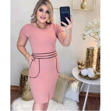 Imagem de Vestido Midi Plus Size Bolso Moda Evangélica Feminina - Miss Flower, R