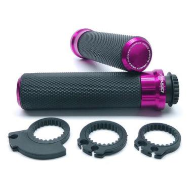 Imagem de Manopla de Moto Esportiva com Roldana e Engrenagem - NoBrand, Pink