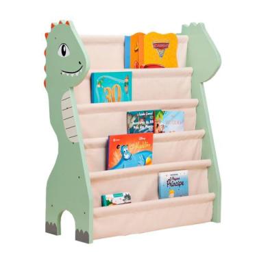 Imagem de Rack Para Livros Infantil, Bookshelf Montessoriano Dino  - Curumim Kid