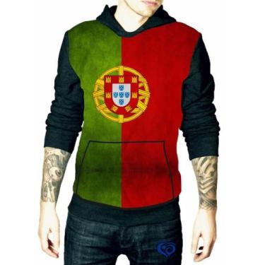 Imagem de Moletom Bandeira Portugal masculino blusa Adulto - Alemark, G