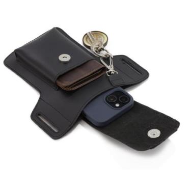 Imagem de Pochete Bolsa Porta Celular Masculino em Couro para Documentos eAcessó