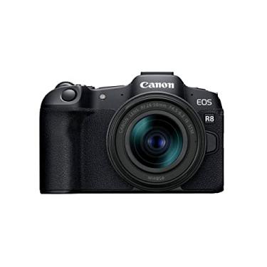 Imagem de Canon Câmera EOS R8 Full-Frame Mirrorless com lente RF24-50 mm F4.5-6.3 IS STM, 24,2 MP, vídeo 4K, processador de imagem DIGIC X, detecção e rastreamento de assuntos, compacta, conexão com smartphone, criador de conteúdo