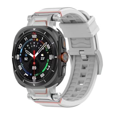 Imagem de synsing Pulseira esportiva robusta para Galaxy Watch Ultra 7 (largura de 26 mm) compatível com Samsung Watch Ultra de 47 mm, pulseira respirável de substituição para homens com TPU premium e conector