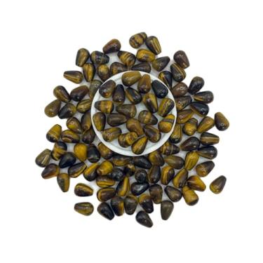 Imagem de Gota de Pedra Natural Meio Furo 11x16mm, 10 Peças (Olho de tigre)