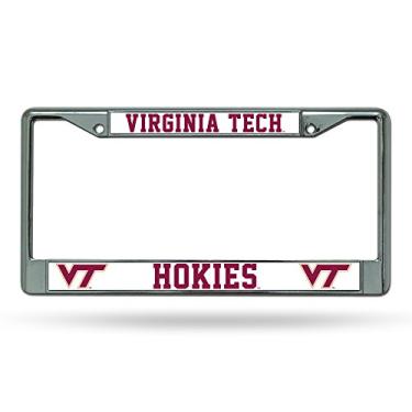 Imagem de NCAA Virginia Tech Hokies Moldura de placa de licença cromada padrão