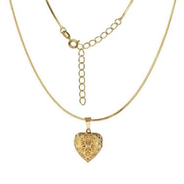 Imagem de Corrente Feminina 40/45Cm 1Mm Relicario Folheada Ouro Cr530 - Wnbijout