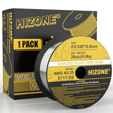 Imagem de HIZONE Fio de solda Flux Core, E71T-GS 0,76 cm-0,9 kg Fio de solda MIG com núcleo de fluxo sem gás, 1 pacote