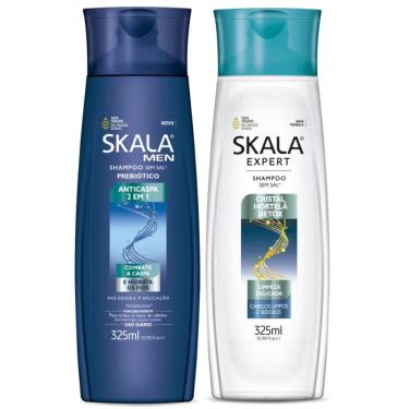 Imagem de Kit Shampoo Skala Anticaspa Men + Detox Cristal Hortelã