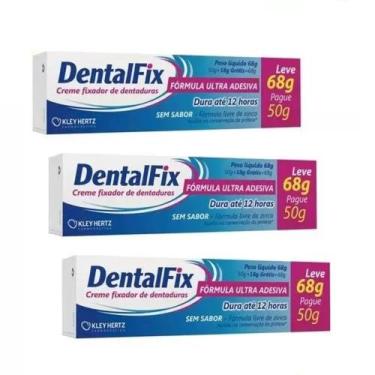 Imagem de Creme P/ Fixar Dentadura Fórmu Ultra-adesiva Dentalfix 3x68gramas - Kl