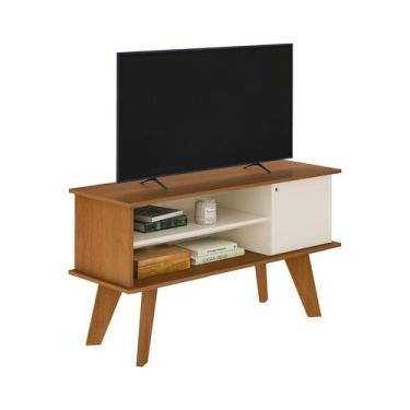 Imagem de Rack para TV até 50 Polegadas Frank 1 PT Cinamomo e Off White - Modern