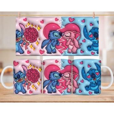 Imagem de Caneca Xícara Personalizada Lilo e Stitch Disney Efeito 3D - Porcelana