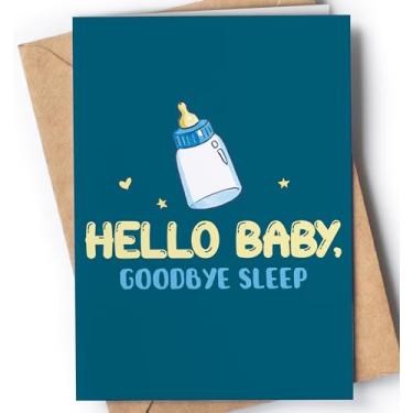 Imagem de Novo cartão de bebê engraçado com envelope | Cartão de piada para os pais | Cartão de felicitações para revelação de gravidez para mãe, pai. | Presente de parabéns para chá de bebê