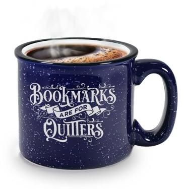 Imagem de Bad Bananas Caneca Bookmarks Are For Quitters - Caneca de café/chá de 425 g - presentes para leitores, escritores, bibliotecários - presente para mulheres amantes de livros