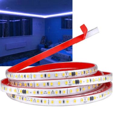 Imagem de Fita Led Dupla Face SMD 3 Metros Azul Iluminaçao Decoraçao Perfil Gesso Sanca Sala Quarto