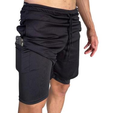 Imagem de Shorts Duplo 2 Em 1 Para Corrida United, Preto, P