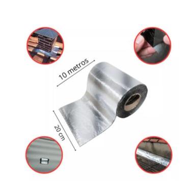 Imagem de Manta Asfaltica Auto Adesiva Telhado Aluminizada - 20cm x 10m Dryko - 