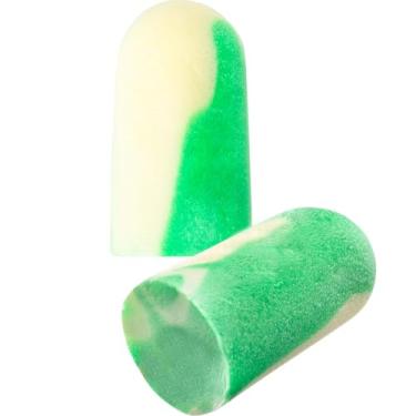 Imagem de BioSoft Mega Bullet Tampões de ouvido de espuma de base biológica a granel 500 pares, NRR 32 / SNR 38, verde/branco, sem fio (BSF-1B)