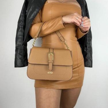 Imagem de Bolsa recuo em couro legítimo b.1076, Camel