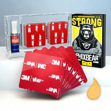 Imagem de PHIXBEAR Fita Adesiva Quadrada Resistente De 1,52 X 1,67 Pol., Feita De 3M Vhb, Resistente Às Intempéries, Almofada De Fita Dupla Face De Espuma Para Instalação Extrema, Adequada Para Entrada/Saída