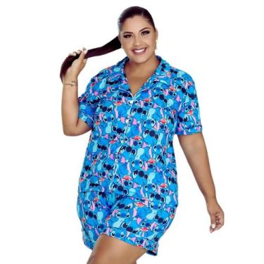 Imagem de  Pijama Americano Plus Size Feminino Stitch Roupa de Dormir Personaliz