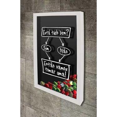 Imagem de Quadro Porta Tampinhas   Fluxograma - Quadro Novo, Branco, 30x40