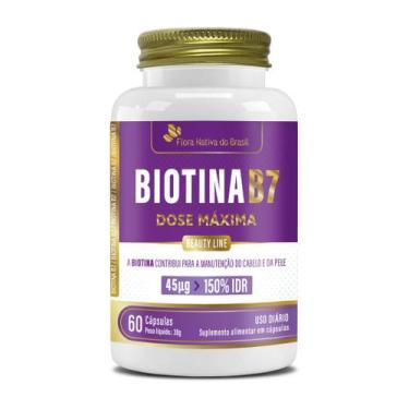 Imagem de Suplemento Alimentar Biotina B7 60 cápsulas Flora Nativa