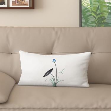 Imagem de Sladjana Capa de almofada de sofá requintada estilo chinês com estampa de lótus - eleve seu espaço de vida (50 x 71 cm, JYHH-P)