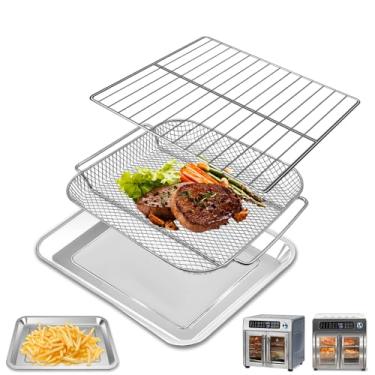 Imagem de GWYXC Conjuntos de 3 peças para fritadeira Emeril Lagasse 26 QT Forno de convecção de torradeira de convecção extra grande, acessórios de fritadeira a ar de aço de grau alimentício, peças de reposição