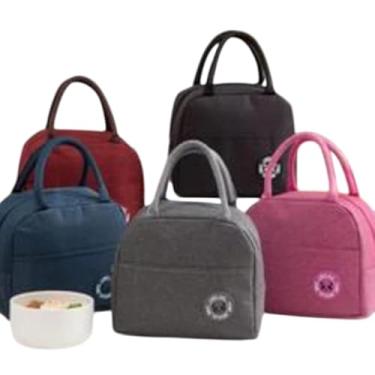 Imagem de Bolsa Térmica para Alimentos, Lancheira Portátil, Azul Marinho, com Alça. Especificar a cor no pedido - temos na cor Rosa, Cinza, Azul e Vinho