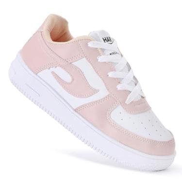 Imagem de Tenis Infantil Feminino e Masculino Hart Star Calce Facil Tipo Leve Escolar (Branco Nude, BR, Criança de 9 a 12 anos, Numérico, 26)