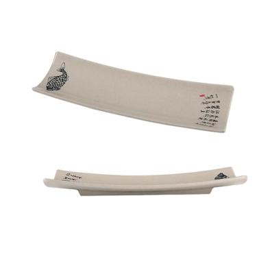 Imagem de Placa de porcelana retangular, panela quente de hotel placa de churrasco redonda -34062-12