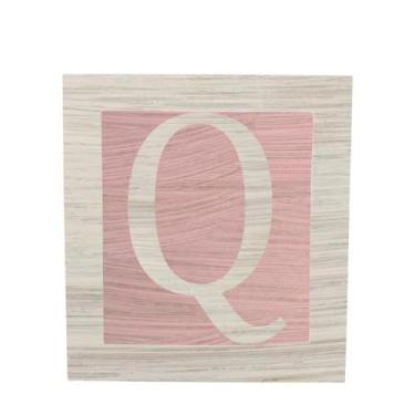 Imagem de Cubo Rosa Letra Branca com Aplique Festa Chá de Bebê Decoração 8x8x8 C