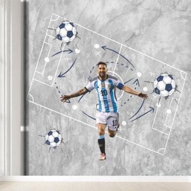 Imagem de Papel De Parede Painel Futebol Messi Campo Estádio Infantil - BANNER B