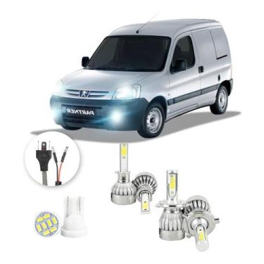 Imagem de Lampadas Led Peugeot Partner 1999 A 2009 H1 H4 20000lm - V10, Branco