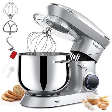 Imagem de Batedeira 8,9L com 10 Velocidades, Tigela de Aço Inoxidável e Acessórios, 110V 660W, Vezzio, Prata