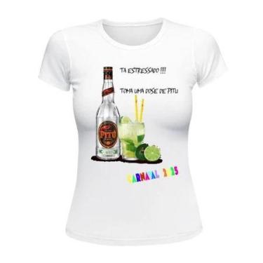 Imagem de Camiseta Feminina Carnaval Uma caipirinha por favor Várias Estampas Me