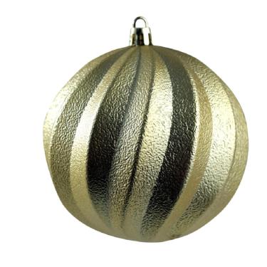 Imagem de Jg 4 bola natalina decorada na cor dourada 10CM