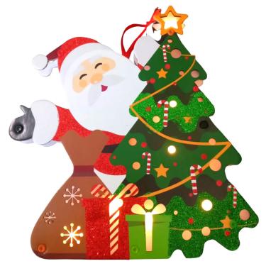 Imagem de Papai Noel e Árvore de Natal com Leds Enfeite de Pendurar / Bancada Saldão