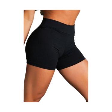 Imagem de Short Suplex Academia Fitness Feminino Cós Alto - Wolfox, Preto, GG