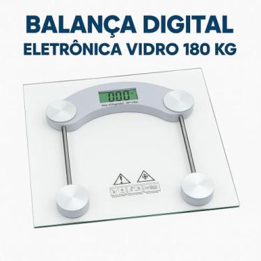 Imagem de Balança Digital Eletrônica Vidro 180kg Academia Banheiro - Wellmix