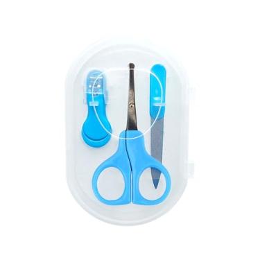 Imagem de BabyGo - Kit de Higiene para Unhas Azul - Tesoura com Ponta Arredondada, Material Seguro e Durável, Fácil de Limpar, Ideal para Crianças de Todas as Idades