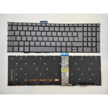 Imagem de Teclado de substituição de layout espanhol para Lenovo Ideapad Yoga 7-15ITL5 Yoga Creator 7-15IMH05 82DS, Yoga 7-16ARP8 16IAH7 16IAP7 16IRL8, Yoga Slim 7-15IMH05 7-15ITL05 7-15IIL05 Cinza (com