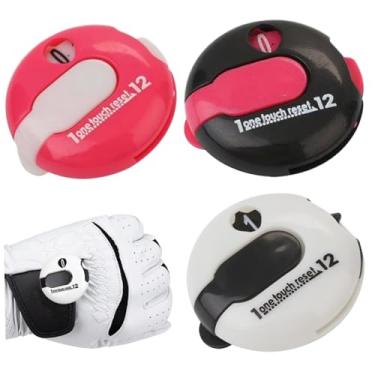 Imagem de Contador de pontuação de golfe, 3 peças de contador de golpes de golfe, mini contador de traços de golfe com clipe Touch Reset, marcador de pontuação de 3,5 cm até 12 tiros, contador de golpes de