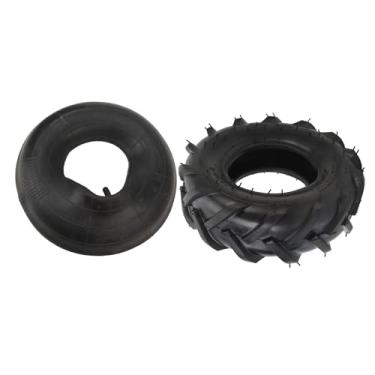 Imagem de Tubo interno do pneu externo Choque de borracha espessada absorve a roda de substituição do padrão de aderência forte para o jardim ATV UTV 13x5.00 6 Material de borracha durável