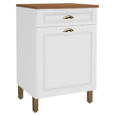 Imagem de Balcão de Cozinha Firenze 60cm 1 Porta e 1 Gaveta com Tampo MDF - Indékes