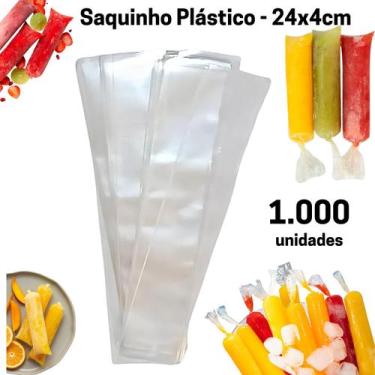 Imagem de Saquinho Para Geladinho, Gelinho, Sacolé 4x24cm 1.000 saquinho - SEM M