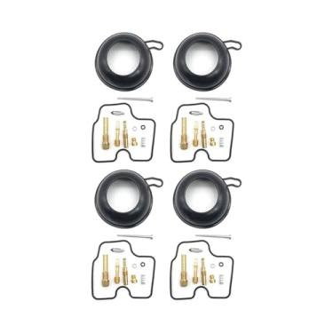Imagem de Kit de reparo de carburador de motocicleta, diafragma, parafusos de válvula de assento de agulha flutuante, peças de reconstrução para CB400 VTEC CB400SF NC31 NC29 (4 conjuntos)