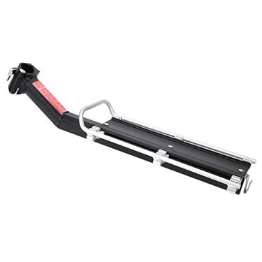 Imagem de Portador de Prateleira de Bicicleta de Mountain Bike Rack, Rack Traseiro do Assento de Liga de Alumínio Com Corda Elástica, Instalação Rápida, Preto + Prata para Bicicleta de