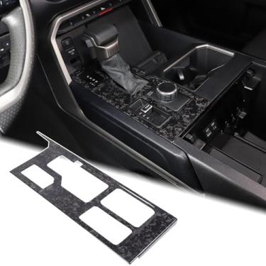 Imagem de Capa de acabamento do painel de mudança de marchas de controle central de carro compatível com Toyota Tundra/Sequoia 2022-2025 de fibra de carbono rígida, console de câmbio de marcha, painel