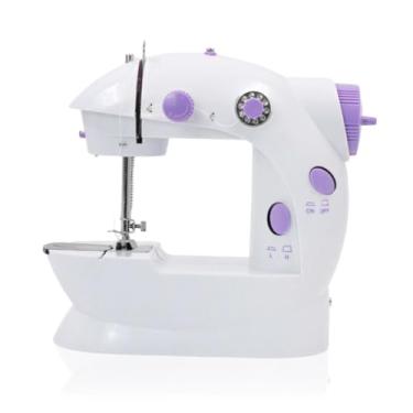 Imagem de Mini Máquina de Costura Doméstica Portátil Bivolt com Pedal | Iluminação e Acessórios Completa para Costuras Rápidas e Práticas em Casa